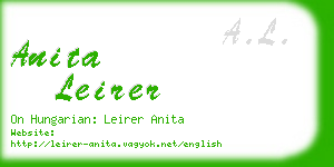 anita leirer business card